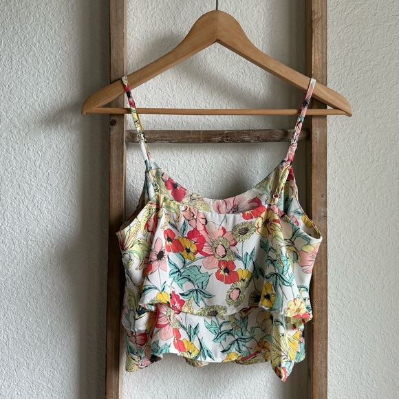 LA Hearts Floral Tiered Crop Top sz: M - Picture 5 of 7